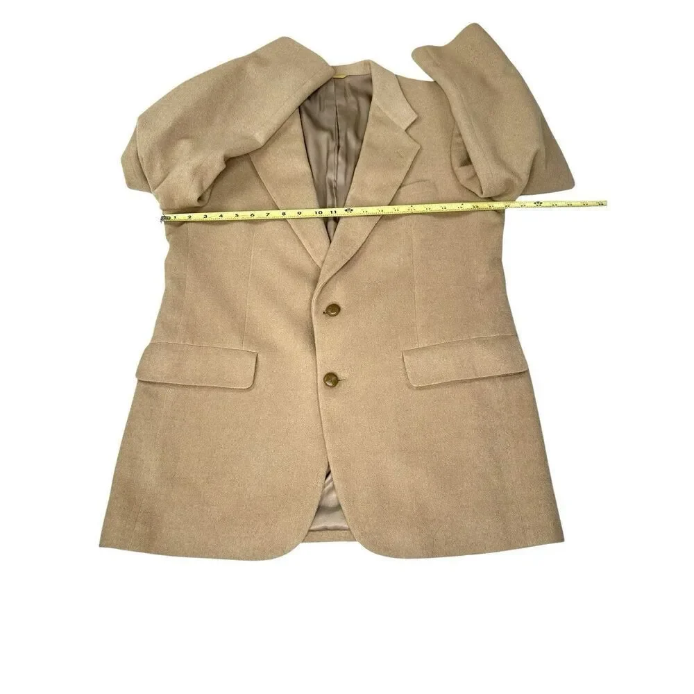 44R Vintage Kuppenheimer Soft Tan Camel Hair 2-Button Sport Coat Blazer Jacket
